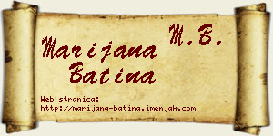 Marijana Batina vizit kartica